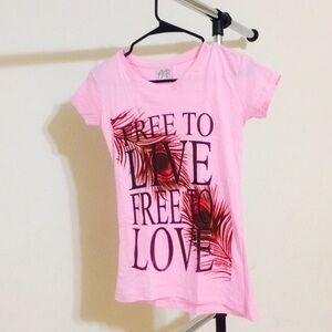 FREE TO LIVE, FREE TO LOVE tshirt quote t-shirt Pink tshirt